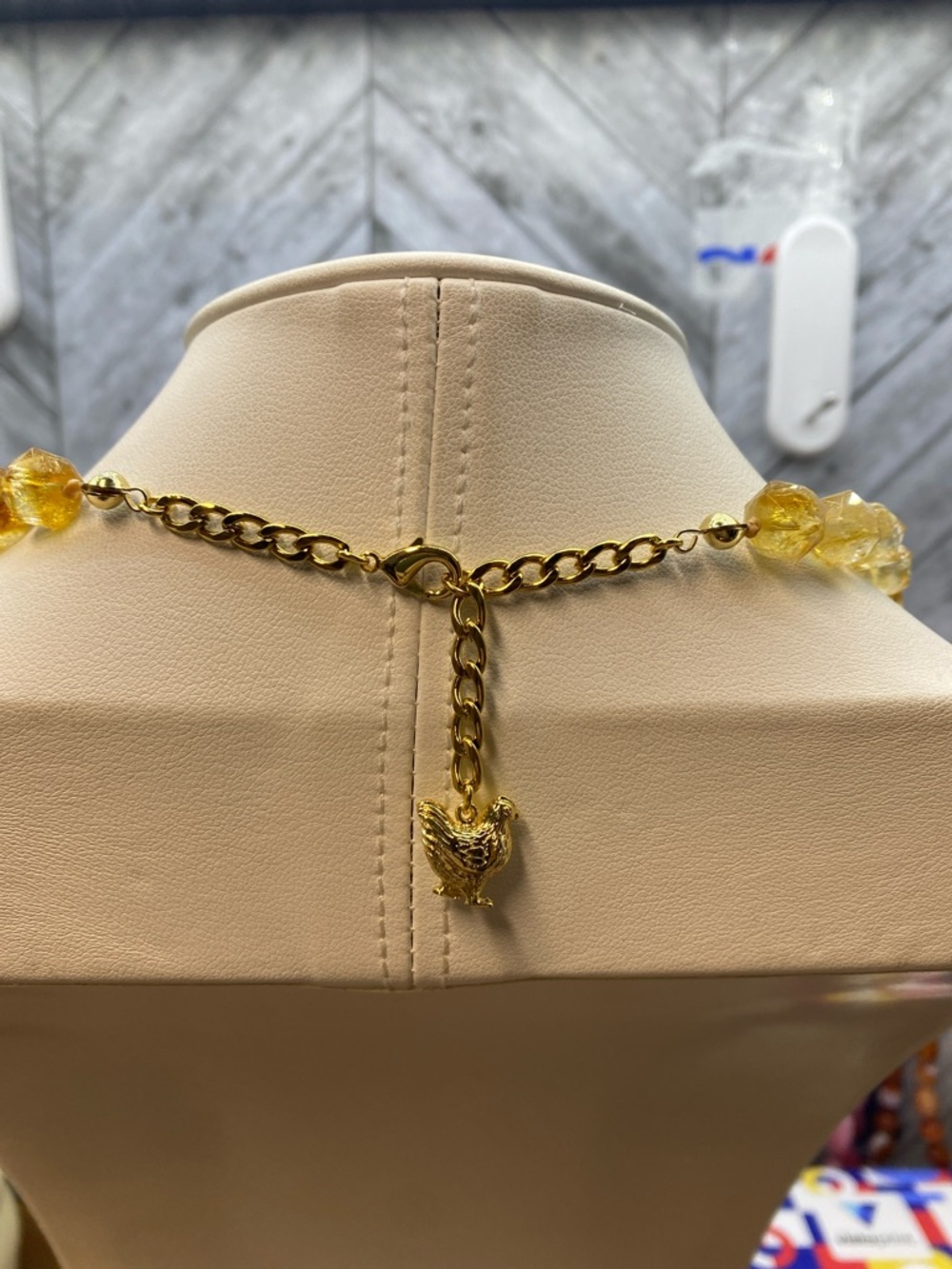 Natural Citrine faceted 10mm hand knotted 20 inch Aprilsplace necklace - Picture 2 of 8